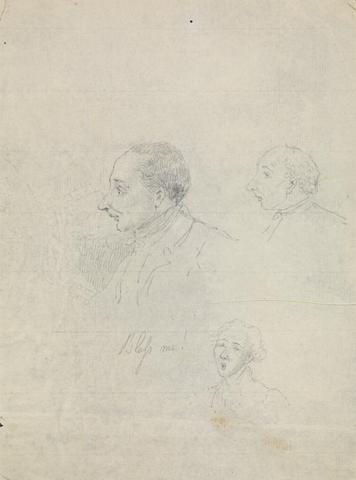 George Cruikshank Sketches of Three Heads