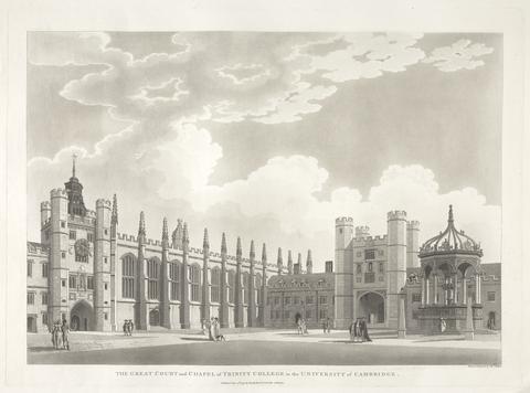 Thomas Malton the Younger The Great Court and Chapel of Trinity College in the University of Cambridge