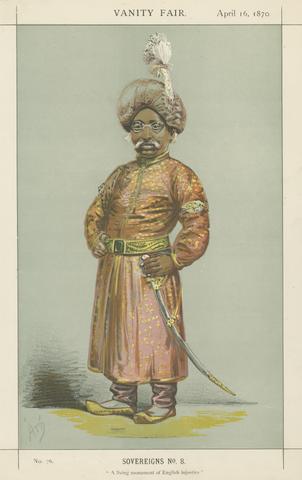 Alfred Thompson Vanity Fair: Royalty; 'A Living Monument of English Injustice', The Nawab Nazim of Bengal, Behar and Orissa, April 16, 1870