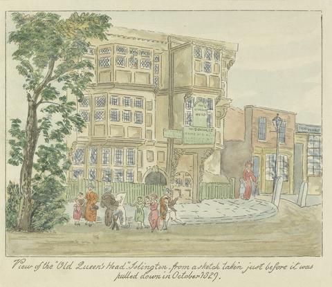 unknown artist View of the Old Queen's Head, Islington, from a sketch