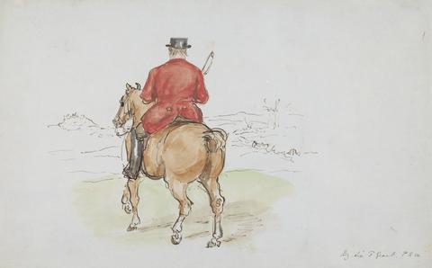 Sir Francis Grant Back View of Stout Rider on a Chestnut Horse