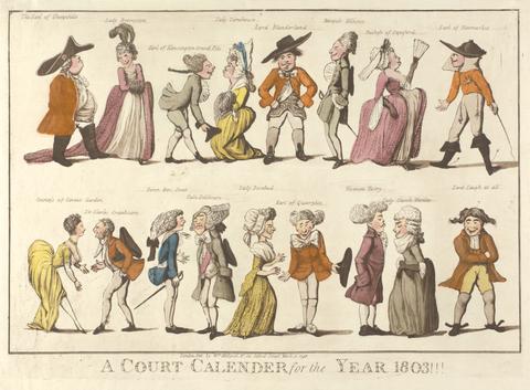 unknown artist A Court Calender for the Year 1803!!!