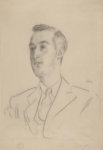 Augustus Edwin John Portrait Sketch of Paul Mellon, 1931 or 1932