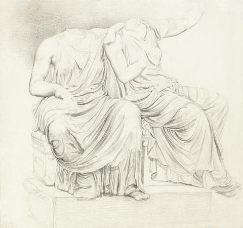 James Ward Study of Two Headless Classical Statues