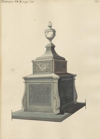 Daniel Lysons Tomb of Mr. Stephen Horncastle, his Wife Susanna and William Horncastle from Paddington Church