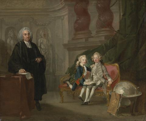 Richard Wilson RA Prince George and Prince Edward Augustus, Sons of Frederick, Prince of Wales, with Their Tutor Dr. Francis Ayscough