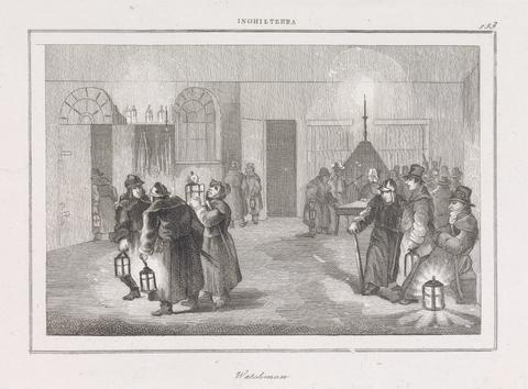 unknown artist Watchmen. The Watch House, Marylebone 1809