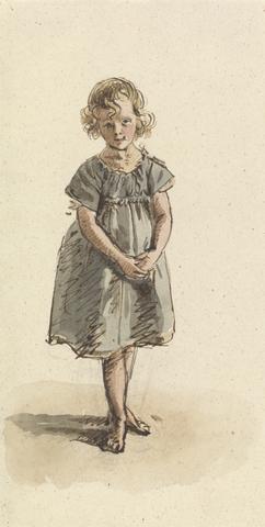 Young Girl Standing Barefoot