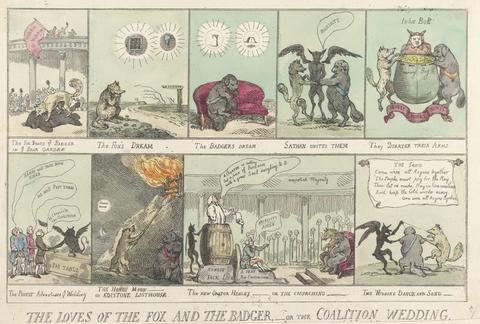 James Gillray The Loves of the Fox and the Badger, - or The Coalition Wedding