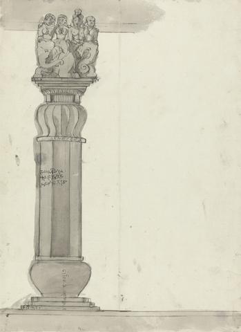 Gangaram Chintaman Tambat Drawing of a Column from Ekvera