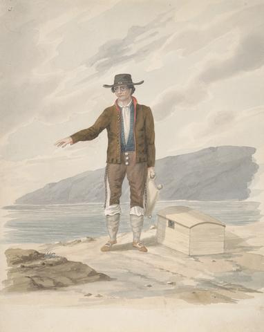 Alfred Diston Man standing on seashore - Hierro