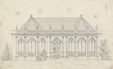 James Malton Preparatory drawing for Design 19, Plate 17 of A Collection of Designs for Rural Retreats