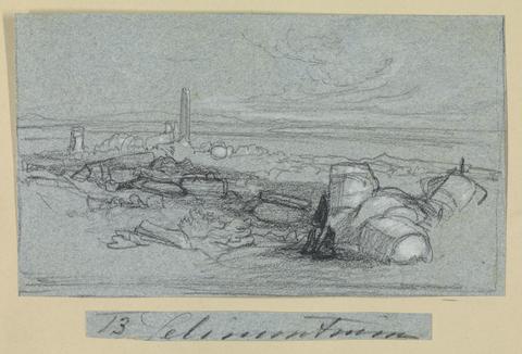 Edward Lear Landscape Study with Ancient Ruins