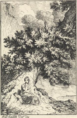 Richard Corbould Woman and Child Beneath a Tree