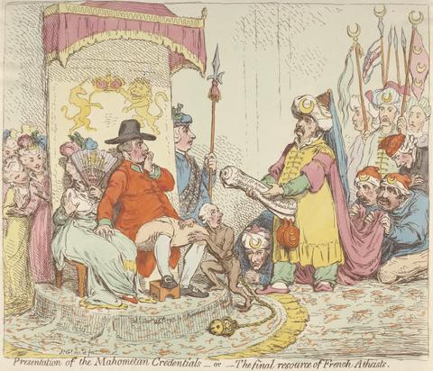 James Gillray Presentation of the Mahometan Credentials - or - The Final Resource of French Atheists (from: Caricature, vol. 2)