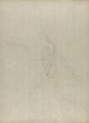 George Stubbs Human Skeleton, Lateral View (Study for a key figure to an unpublished table showing the abdominal viscera)