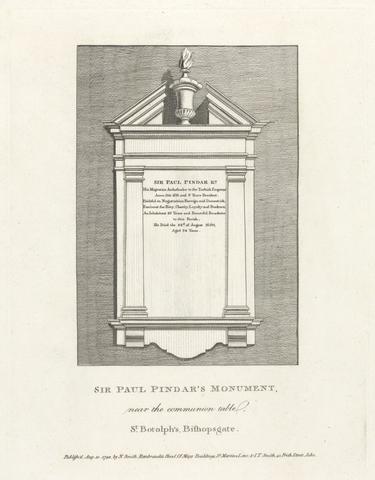 unknown artist Sir Paul Pindar's Monument in St. Botolph