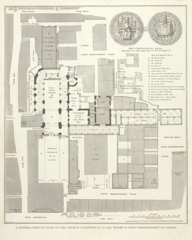 unknown artist A General Ground Plan of the Church Cloisters etc, of the Priory of St. Barts the Great