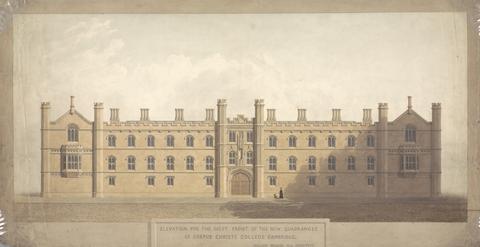 William Wilkins Elevation for the West Front of the New Quadrangle of Corpus Christi College, Cambridge