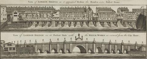 unknown artist Views of London Bridge before and after the Houses were pulled down