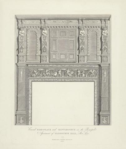 Carved Fire Place and Mantle Piece in the Principal Apartment of Oldbourne Hall, Shoe Lane