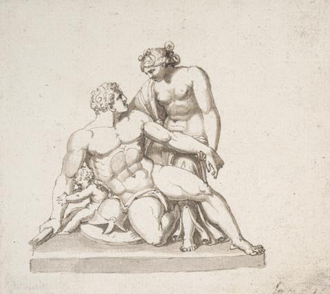 John Deare Study of a sculptural group: Mars, Venus and Cupid