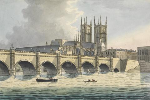 unknown artist Westminster Bridge and the Abbey
