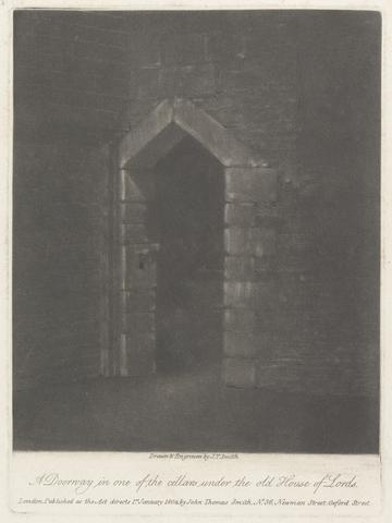 John Thomas Smith A Doorway in one of the Cellars Under the Old House of Lords