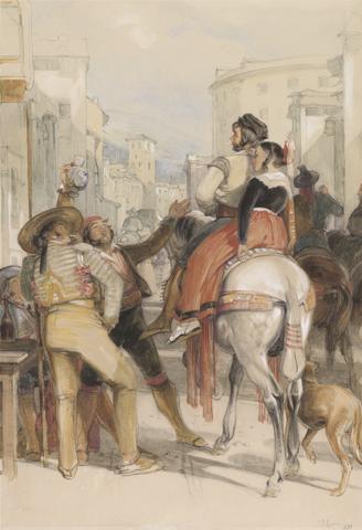 John Frederick Lewis A Street Scene in Granada on the Day of the Bullfight