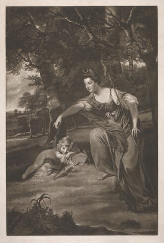 James Watson Duchess of Manchester with Her Son George, Viscount Mandeville, as 'Diana and Cupid'