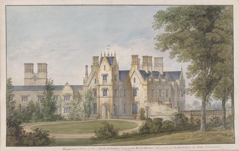 Sir Jeffry Wyatville Lilleshall, Shropshire: View of the North Entrance and of the West Front