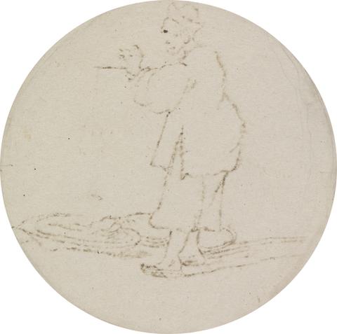 George Chinnery Five Figure Sketches on One Mount