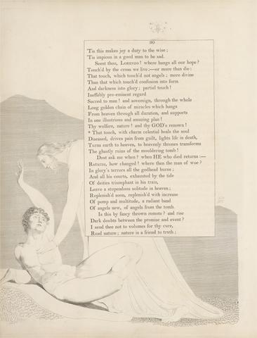 William Blake Plate 40 (page 90): 'That touch, with charm celestial heals the soul'