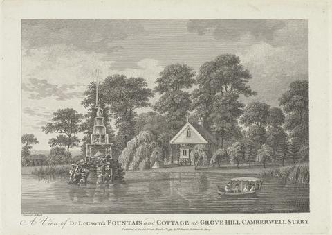 unknown artist A View of Dr. Lettson's Fountain and Cottage at Grove Hill, Camberwell Surry