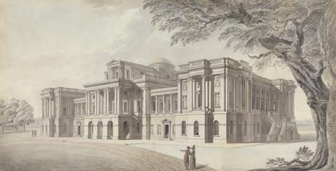 unknown artist A Georgian Mansion, front and side elevations