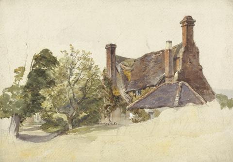 William James Muller Study of a Cottage by a lane