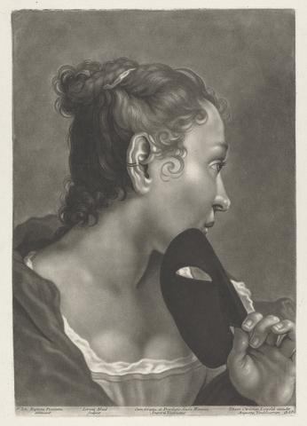 Johann Lorenz Haid Portrait of a Woman with Mask