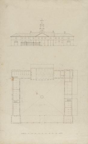 Henry Holland Design for Stables: Plan and Elevation