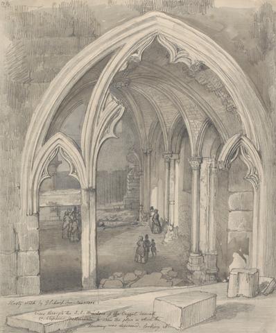 George Johann Scharf View through the South East Window of the Crypt beneath St Stephen's, Westminster