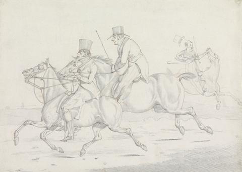 Henry Thomas Alken Drawing for "Specimens of Riding Near London:" Fancy - View Near Gray's Inn Road