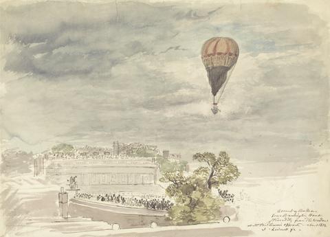 John Linnell Ascent of Balloon from Burlington House, Piccadilly, from the Window at Mr. B. Palmer's