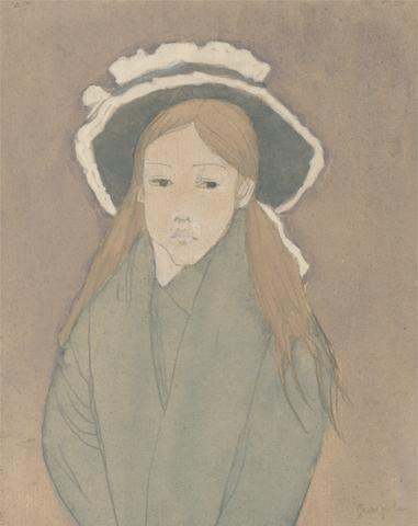 Girl with Large Hat and Straw-Colored Hair