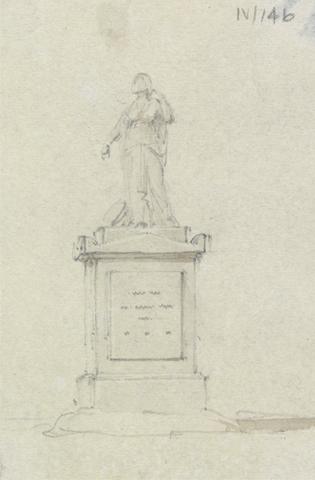 Sir Robert Smirke the younger Sketch of a Carved Female Figure on Top of a Gravestone