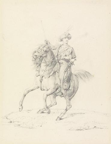 Henry Thomas Alken Turbaned Cavalryman on a Horse