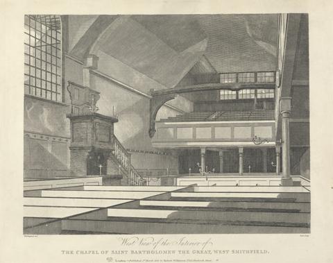 unknown artist West View of the Interior of St. Barts the Great