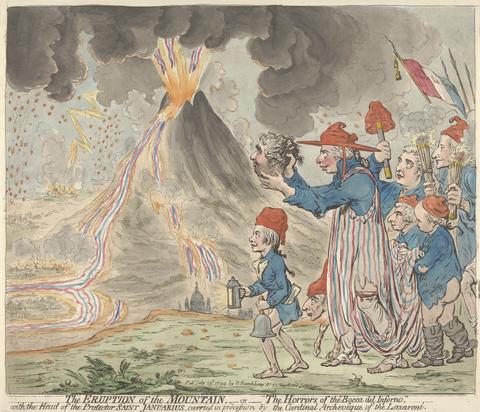 James Gillray The Eruption of the Mountain - or - The Horrors of the Bocca Del Inforno----With the Head of the Protector Saint Januarius Carried in Processions by the Cardinal Archeveque of the Lazaroni