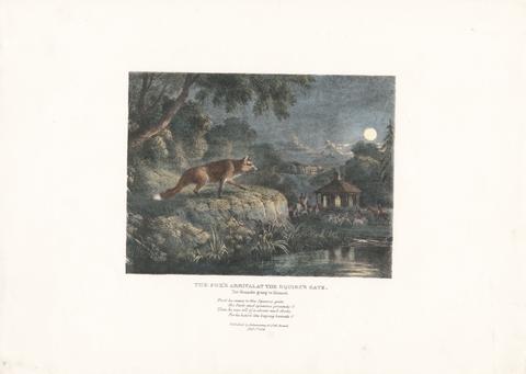 Thomas Mann Baynes Set of six with printed wrapper, Plate 2: The Fox's Arrival at the Squire's Gate