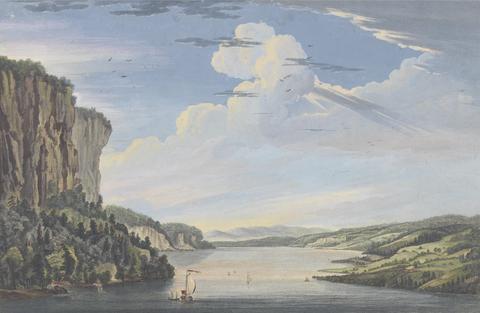 Peter P. Benazech One of Six Remarkable Views in the Provinces of New York, New Jersey and Pennsylvania from SCENOGRAPHI AMERICANA: A View in Hudson's River of the Entrance of what is called the Topan Sea.