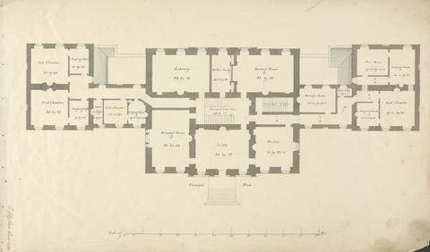 Claud Cleghorn Design for Ardgowan House, Scotland: Principal Floor Plan