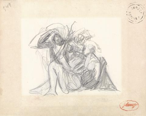 George Romney Unidentified Subject: Reclining Woman and Other Figures